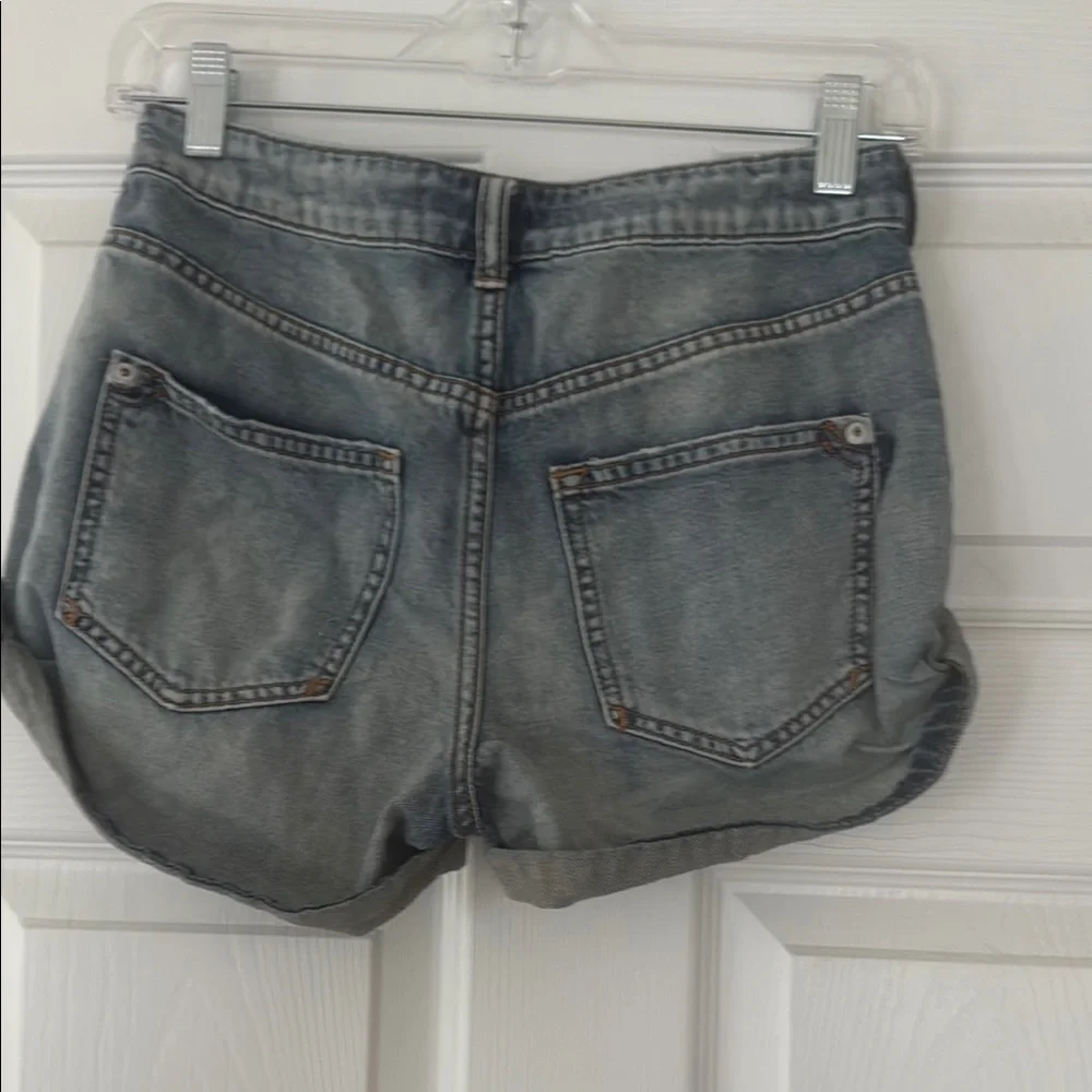 Anthropologie Blue High-Waisted Jean Shorts - Picture 5 of 7